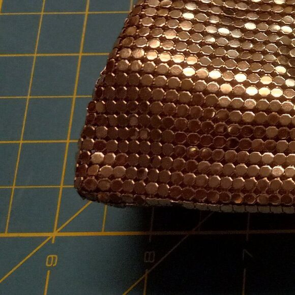 Vintage Whiting and Davis Gold Tone Metal Mess Bag Granny Chic Cottagecore